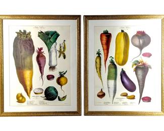 #157 • Pair French Elisa Champin Vegetable Giclee Prints, Framed
LUX.BID