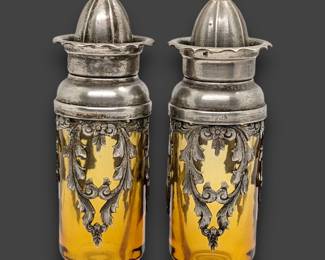 #72 • Pair Victorian Amber Shakers with Nickel Plated Fittings
LUX.BID
