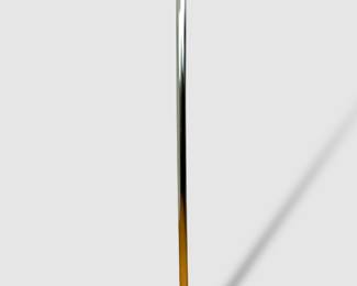 #146 • Mid-Century Modern Brushed Steel and Brass Torchiere Floor Lamp
LUX.BID