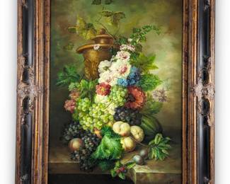 #153 • V. Hove: Signed Still Life Oil in Beautiful Frame
LUX.BID
