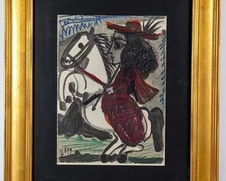 #49 • Transfer Litho: Picasso's Toro de Txx Detail, Framed with COA
