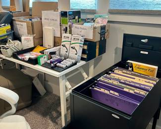 Lots of office supplies