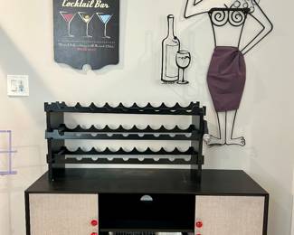 black & silver cabinet