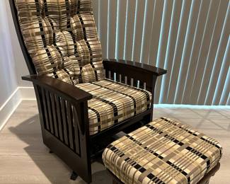 Rocker/glider with foot stool