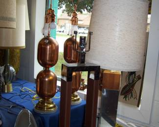 PR. COPPER LAMOPS - WOOD/CHROME LAMPS