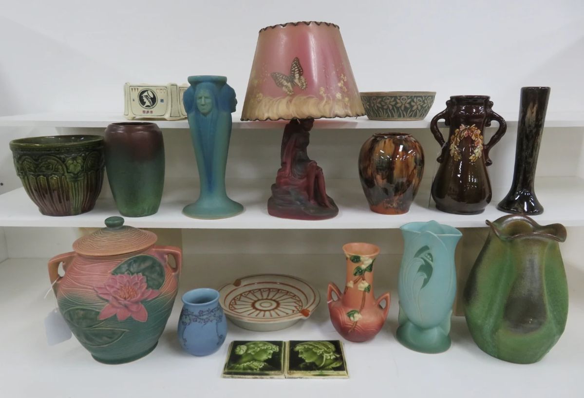 ArtPottery Roseville, Van Briggle, Clewell, Mc Coy, Rookwood, Peters and Reed