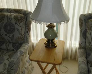 Folding table, with nice lamp