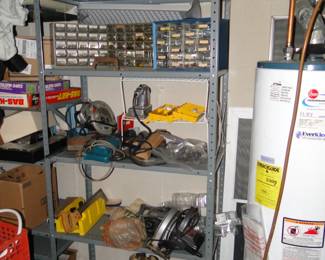 Shelving and an assortment of miscellaneous hardware too