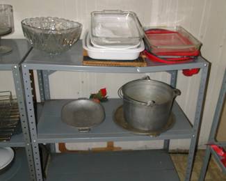 All the shelving is also for sale, as well as the bakeware and cookware too