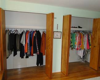 Men's clothing on the left, and Women's clothing on the right