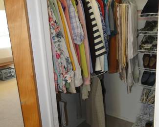 Lots of women's clothing items