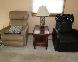 Pair of comfortable reclining chairs