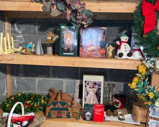 Shelves of Holiday decor