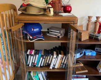Glass front doors book / what not shelf 