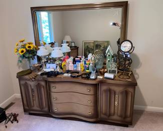 Lowboy dresser with mirror
