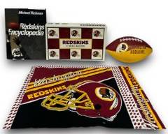 Vintage Washington Redskins Football Team Memorabilia- Vintage 1993 Redskins Checkers, Vintage Redskins Linen Flag, 2008 The Redskins Encyclopedia by Michael Richman, and Vintage Redskins Youth Football