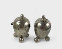 Fine Spratling Style MCM Modernist Silverplated Salt Pepper Shakers Mid Century Modern
