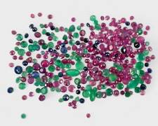 12 Carats Fine Loose Gemstones - Emerald, Ruby, Blue Sapphire Colored Stones