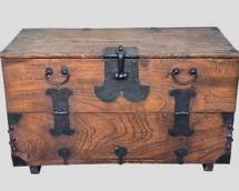 Antique Asian Tansu Trunk Iron Hardware