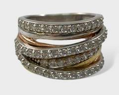 Fine Sterling Silver Gemstone Statement Ring Size 9