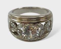 Fine Sterling Silver Gemstone Bling! Statement Ring Size 8