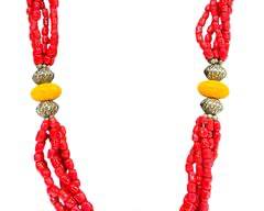 Vintage Tribal Beaded Statement Necklace