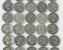 36 1940-1964 U.S. Washington 90% Silver Quarters - 223 Grams