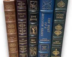 EASTON PRESS Lot of x5 SIGNED FIRST EDITION COPIES Including: The Engines Of God, Terminal Caf, Heavy Weather, The Boat Of A Million Years, Ancients Shores