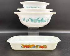 Vintage fire king & Glassbake Nesting Mixing Bowls MCM Mid Century Modern