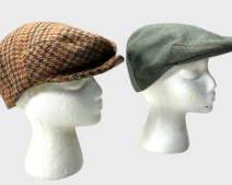 Vintage Donegal Tweed and J.C. Cording & Co. LTD Hand Woven Wool Mens Flat Cap Baker Boys Hats