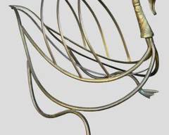 VINTAGE Figural Duck Modern Brass Figural Bird Duck Magazine Rack Hollywood Regency style