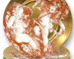 Fine FITZ AND FLOYD Cherubini Putti Set Of Four China Plates