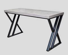 Modern wood and metal X Base Desk or Hall Table