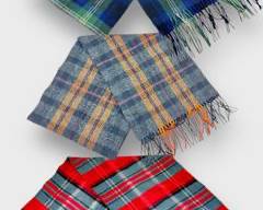 Vintage Nautica and Hilfiger Tartan Wool Plaid Scarves and Unmarked Red Plaid Scarf