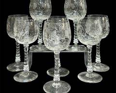 Fine Libbey Rock Sharpe Villars CordialSherry Wine Crystal Glasses