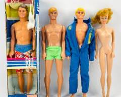 Vintage Mattel Midge Barbie Patented Red Hair And Vintage Mattel Ken Dolls