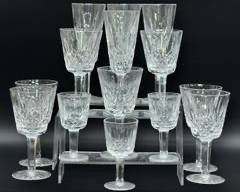 Fine WATERFORD CRYSTAL Lismore Claret and Nouveau Goblet Glasses