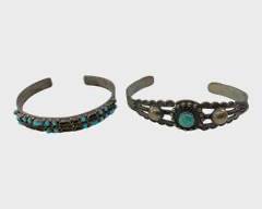 Vintage Navajo Pawn Silver Cuff Bracelets