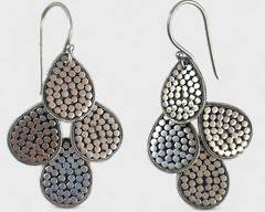 Fine Sterling Silver John Hardy Style Pierced Dangle Earrings - 9 Grams