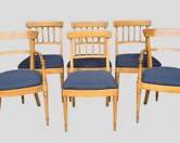 6 Vintage Drexel Furniture Modern Biedermeier Style Dining Chairs see lot 1400 matching set MCM Mid Century Modern