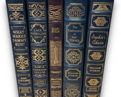 EASTON PRESS Lot of x5 SIGNED FIRST EDITION COPIES Including: Sophies Choice, The Confessions of Nat Turner, Slap-Stick, Lake Wobegon Days, What Makes Sammy Run?