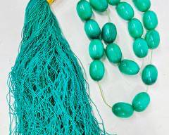 25.5" L Vintage Tibetan Style Prayer worry bead stone Tassel Statement Necklace