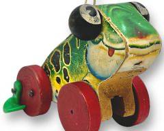 Vintage 1956 Fisher Price GranPa Frog Pull Toy