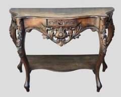 Fancy Antique Hand Carved Console Table one drawer