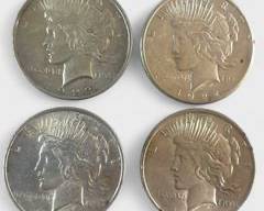 1 1922-S, 3 1922 U.S. Peace Dollar 90% Silver Coins - 107 Grams