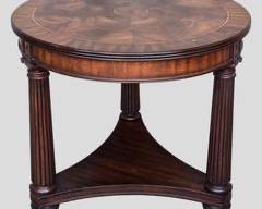 1998 Henkel Harris Inlaid Triple Leg Side Table Style 543OW Finish 29