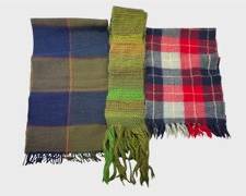 Vintage Tartan Plaid scarves and Lambswool, Crocheted For You By Sara Heimowitz and Non Branded Scarf Lot