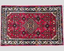 Vintage Persian Hand Knotted Small Wool Area Rug Vibrant Colors