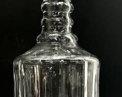 Vintage Cut Crystal 3 Ring NeckDecanter With Stopper 11inches Tall