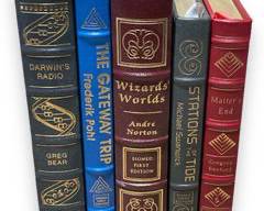EASTON PRESS Lot of x5 SIGNED FIRST EDITION COPIES Including: Darwins Radio, Wizards Worlds, Matters End, The Gateway Trip, And Stations of the Tide